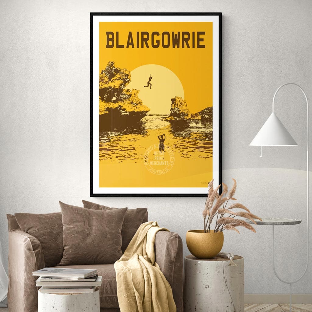 Blairgowrie Surf Rock Pools Yellow | Australia Print Art