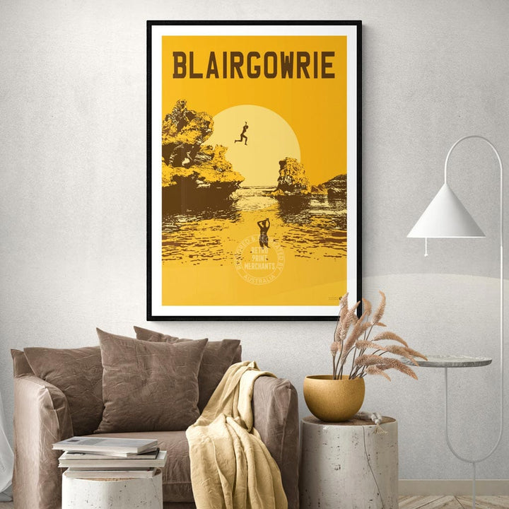 Blairgowrie Surf Rock Pools Yellow | Australia Print Art