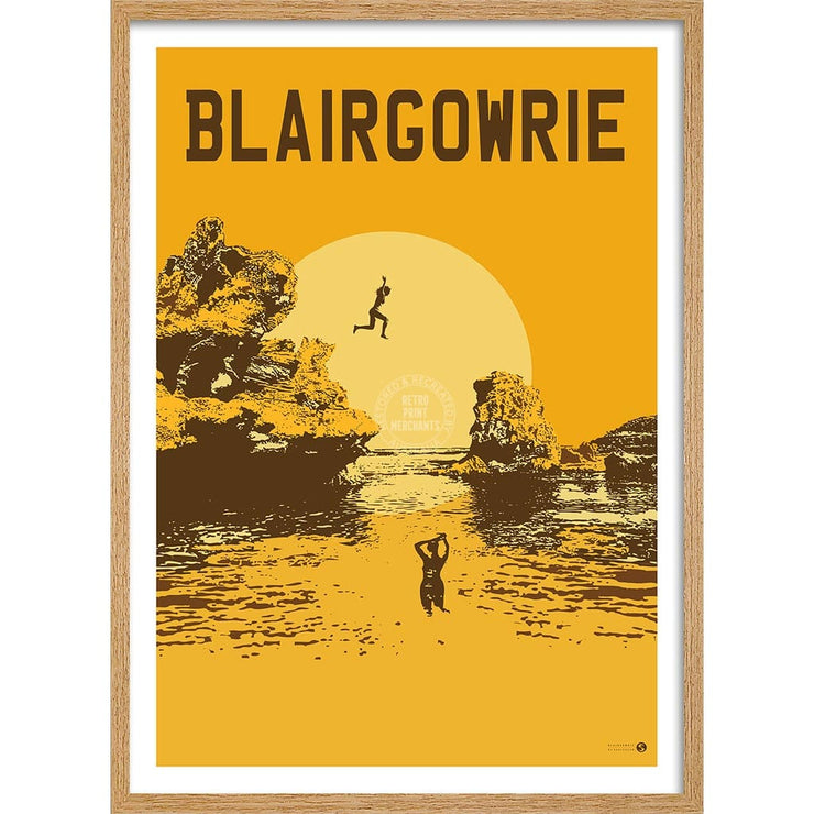 Blairgowrie Surf Rock Pools Yellow | Australia Print Art