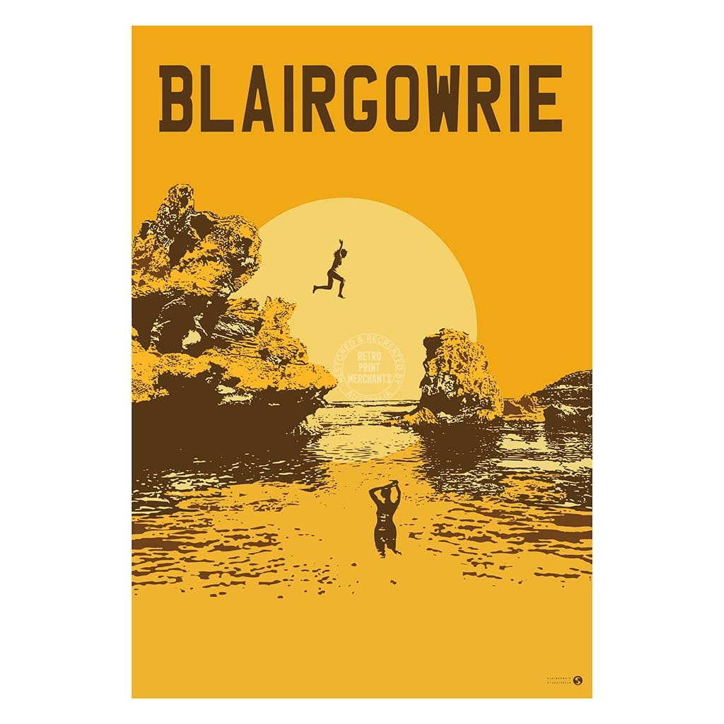 Blairgowrie Surf Rock Pools Yellow | Australia Print Art