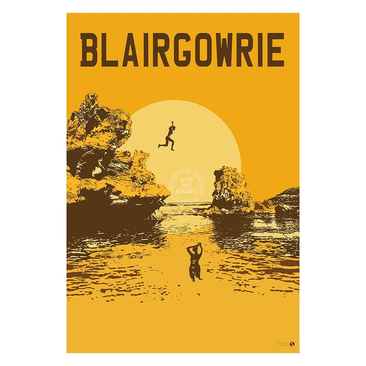 Blairgowrie Surf Rock Pools Yellow | Australia Print Art
