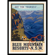 Blue Mountains | Australia 422Mm X 295Mm 16.6 11.6 A3 / Black Print Art