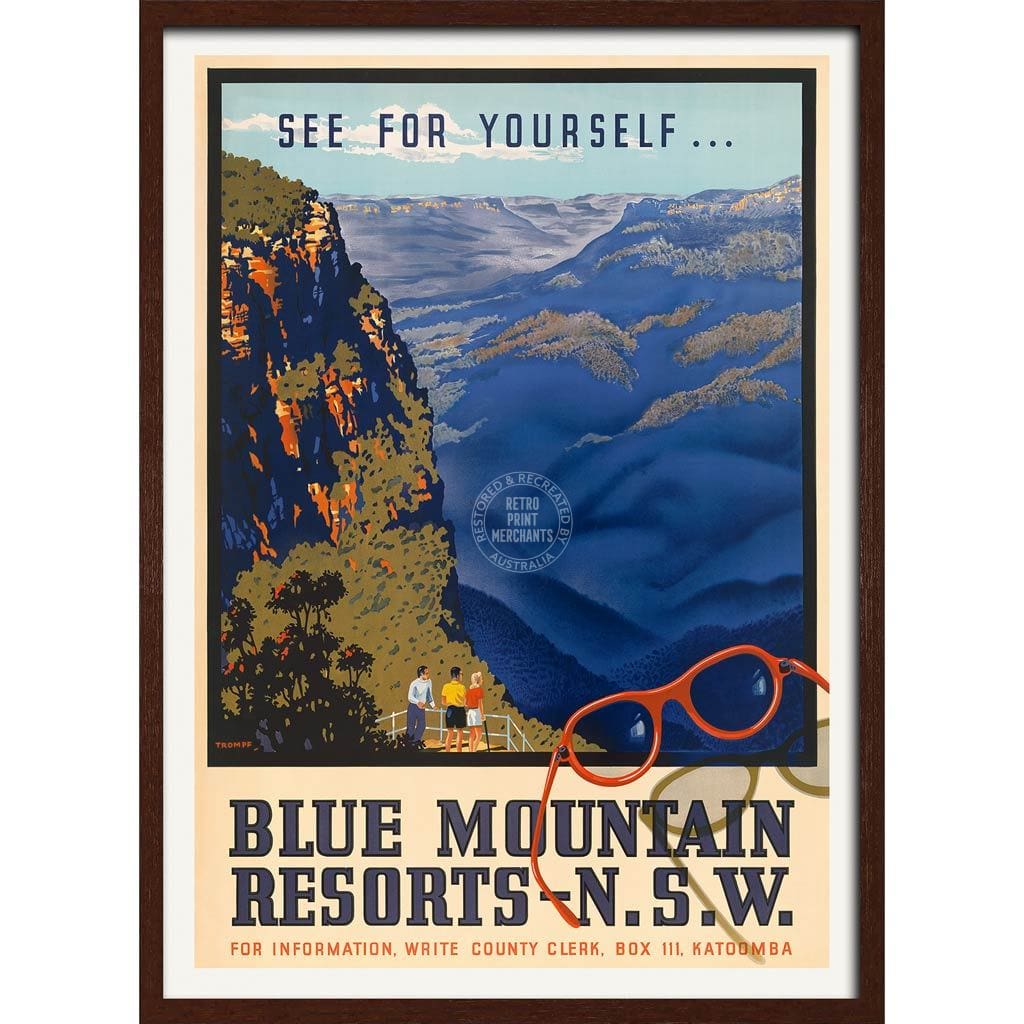 See for Yourself … Blue Mountains Resorts - NSW. Reproduction vintage poster See for Yourself … Blue Mountains Resorts - NSW. Reproduction vintage poster