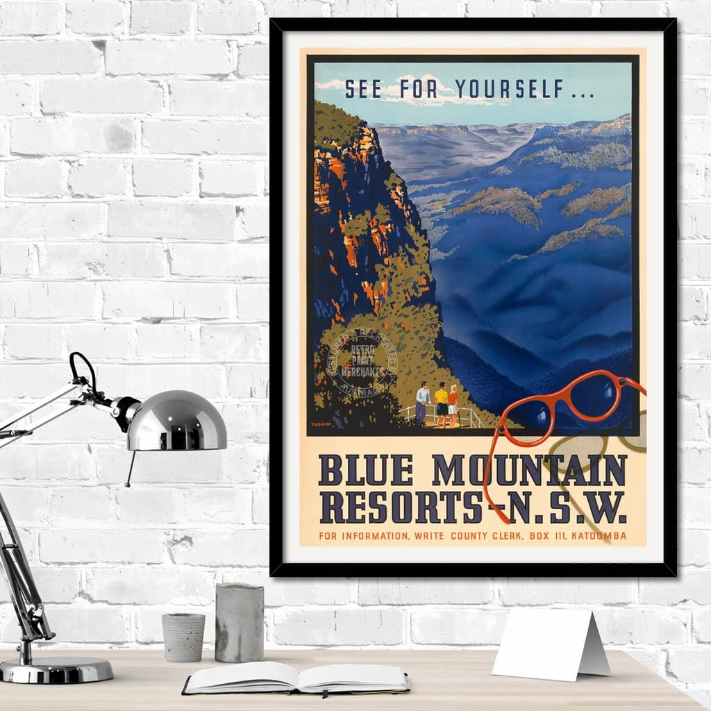 See for Yourself … Blue Mountains Resorts - NSW. Reproduction vintage poster See for Yourself … Blue Mountains Resorts - NSW. Reproduction vintage poster