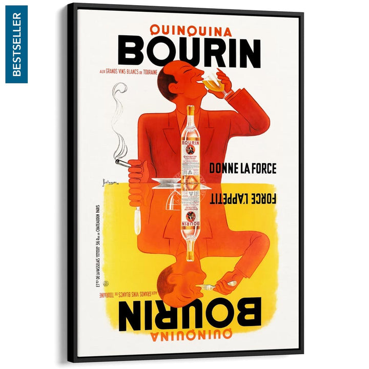 Bourin Quinquina | France A3 297 X 420Mm 11.7 16.5 Inches / Canvas Floating Frame: Black Timber