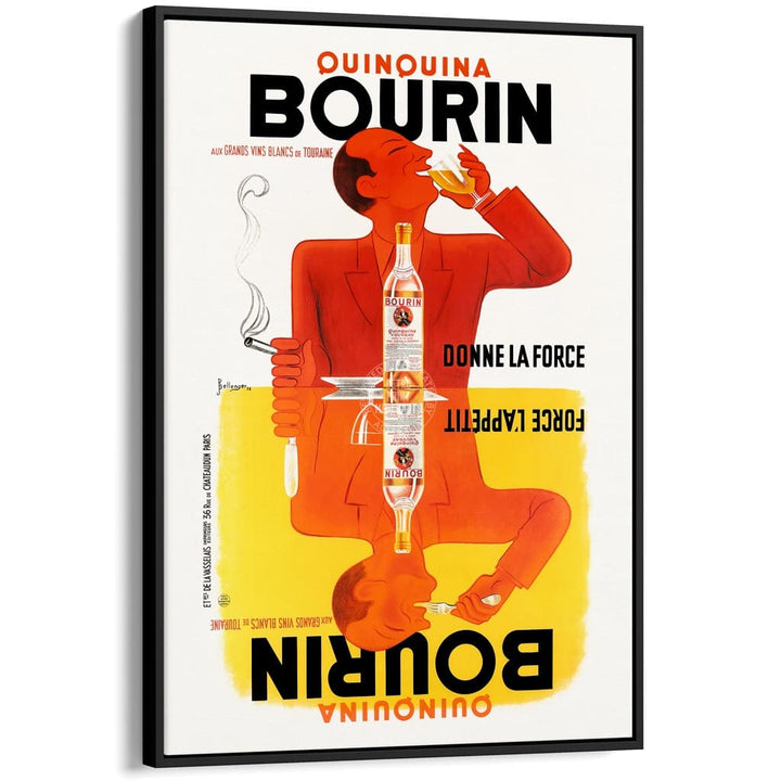 Bourin Quinquina | France A3 297 X 420Mm 11.7 16.5 Inches / Canvas Floating Frame: Black Timber