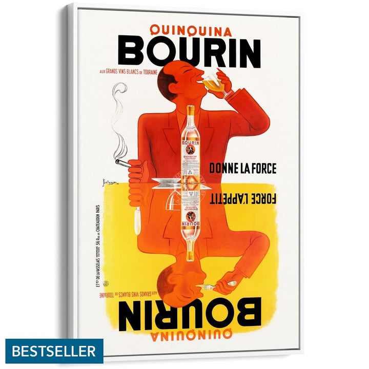 Bourin Quinquina | France A3 297 X 420Mm 11.7 16.5 Inches / Canvas Floating Frame: White Timber