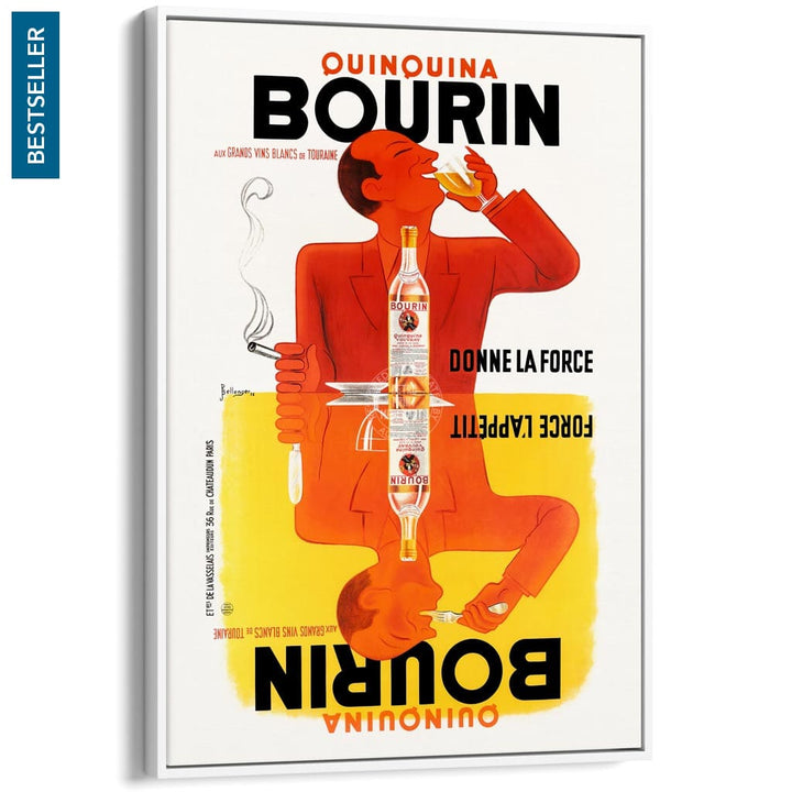 Bourin Quinquina | France A3 297 X 420Mm 11.7 16.5 Inches / Canvas Floating Frame: White Timber