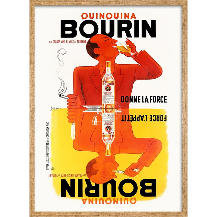 Bourin Quinquina | France A3 297 X 420Mm 11.7 16.5 Inches / Framed Print: Natural Oak Timber Print