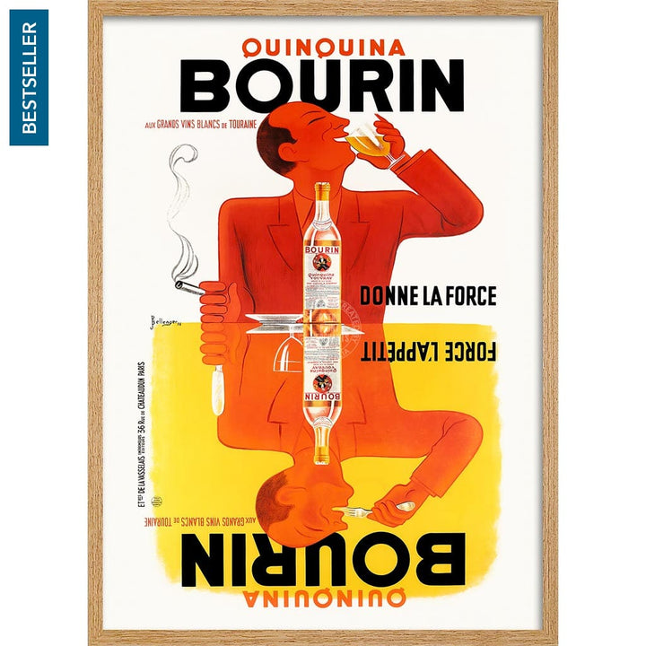 Bourin Quinquina | France A3 297 X 420Mm 11.7 16.5 Inches / Framed Print: Natural Oak Timber Print