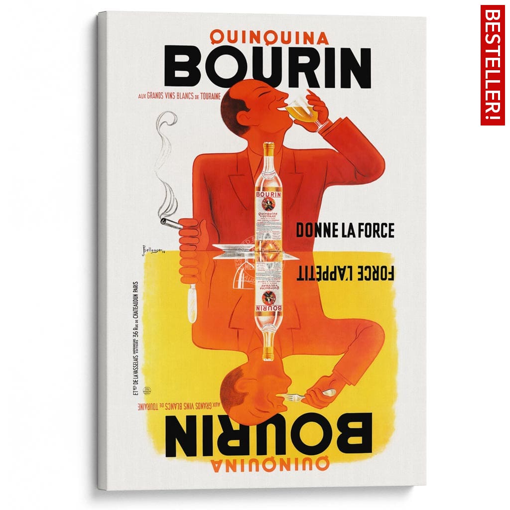 Bourin Quinquina | France A3 297 X 420Mm 11.7 16.5 Inches / Stretched Canvas Print Art