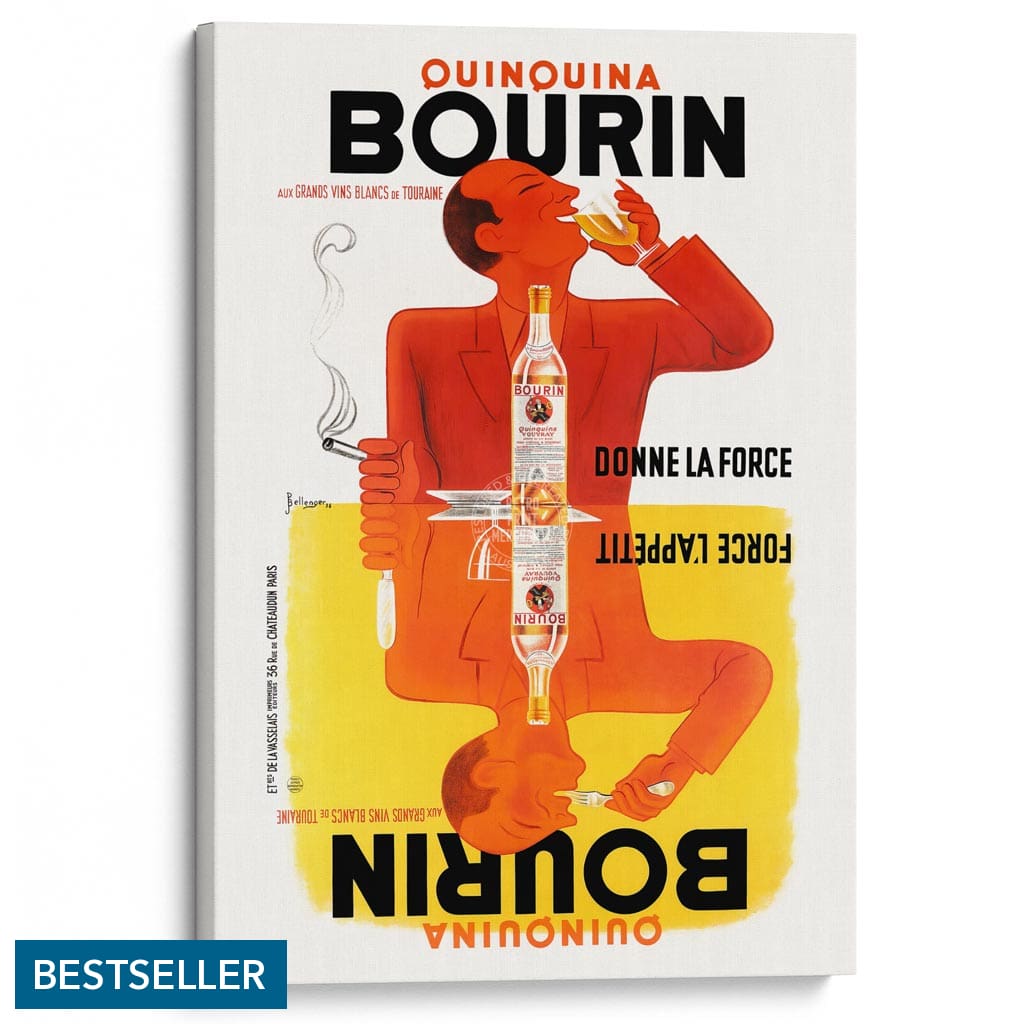 Bourin Quinquina | France A3 297 X 420Mm 11.7 16.5 Inches / Stretched Canvas Print Art