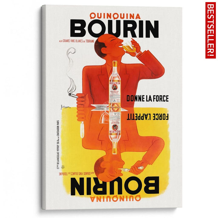 Bourin Quinquina | France A3 297 X 420Mm 11.7 16.5 Inches / Stretched Canvas Print Art