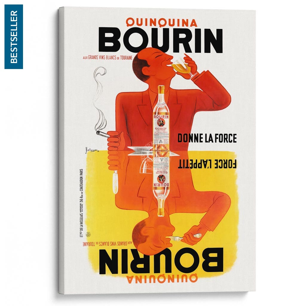 Bourin Quinquina | France A3 297 X 420Mm 11.7 16.5 Inches / Stretched Canvas Print Art