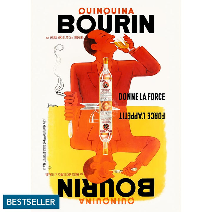 Bourin Quinquina | France A3 297 X 420Mm 11.7 16.5 Inches / Unframed Print Art