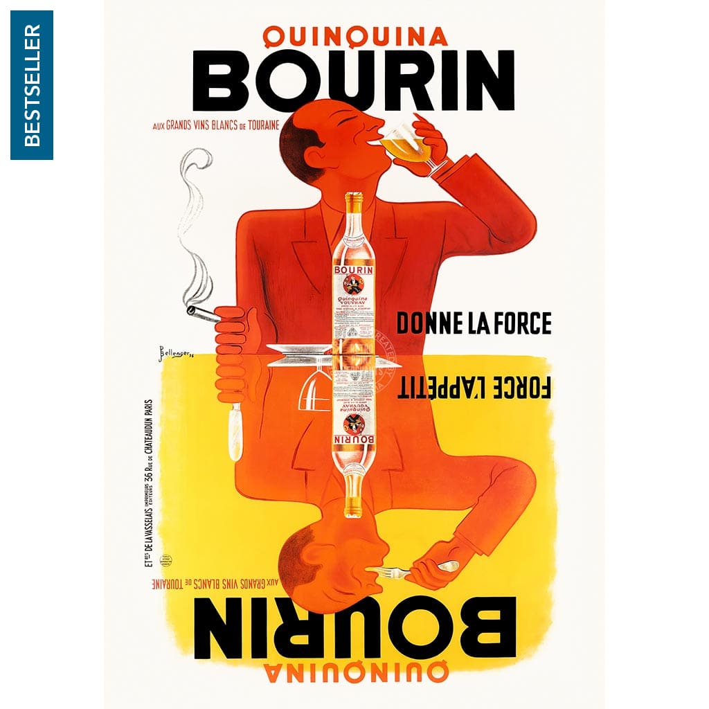 Bourin Quinquina | France A3 297 X 420Mm 11.7 16.5 Inches / Unframed Print Art