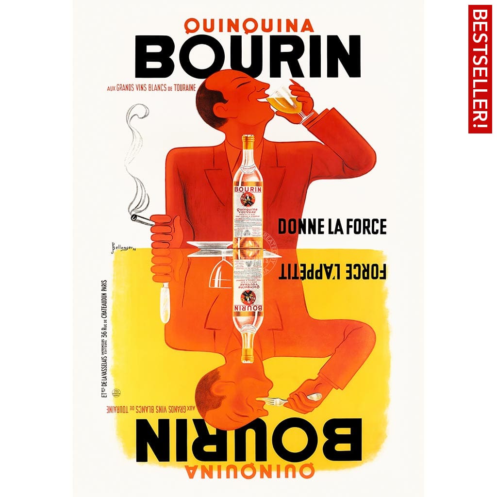 Bourin Quinquina | France A3 297 X 420Mm 11.7 16.5 Inches / Unframed Print Art