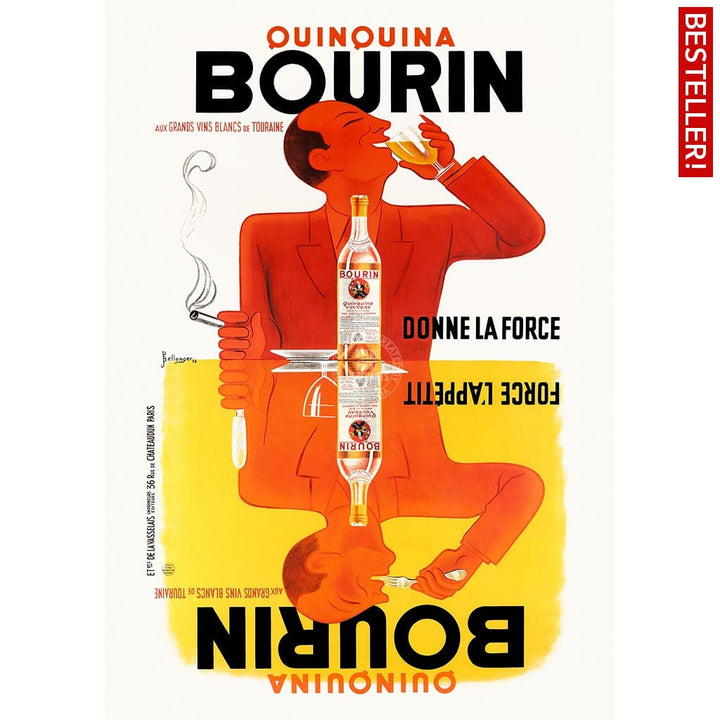 Bourin Quinquina | France A3 297 X 420Mm 11.7 16.5 Inches / Unframed Print Art