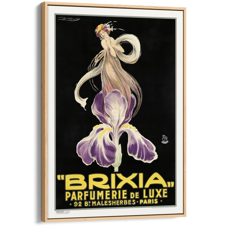Brixia Parfumerie | France A4 210 X 297Mm 8.3 11.7 Inches / Canvas Floating Frame: Natural Oak