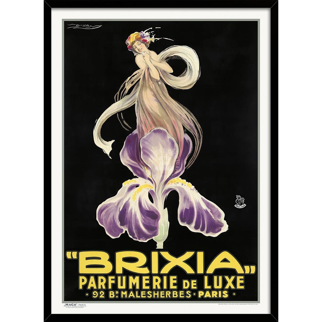 Brixia Parfumerie | France A4 210 X 297Mm 8.3 11.7 Inches / Framed Print: Black Timber Print Art