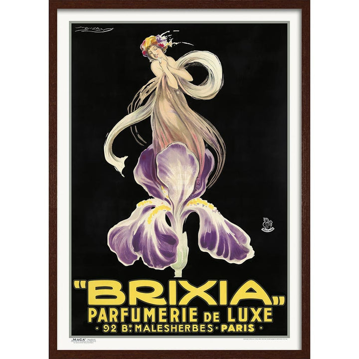 Brixia Parfumerie | France A4 210 X 297Mm 8.3 11.7 Inches / Framed Print: Chocolate Oak Timber Print