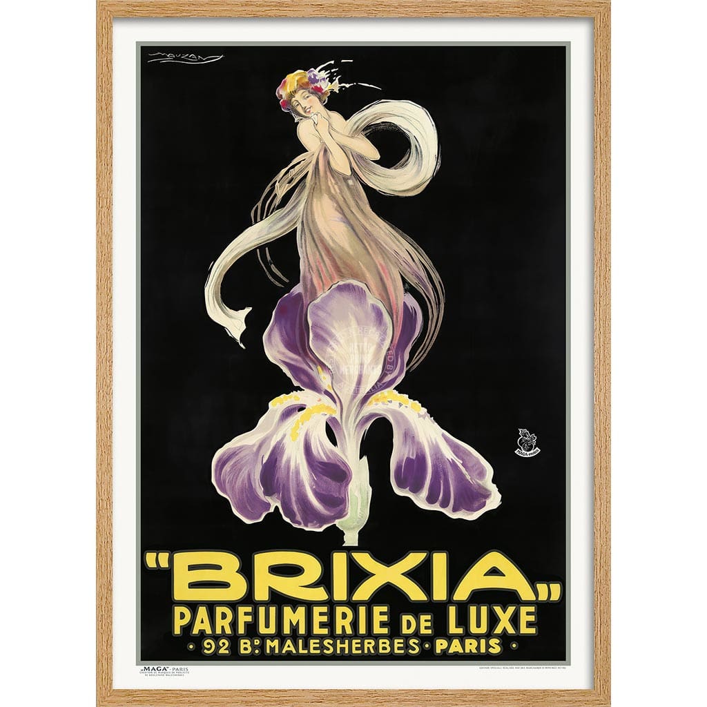 Brixia Parfumerie | France A4 210 X 297Mm 8.3 11.7 Inches / Framed Print: Natural Oak Timber Print