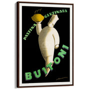 Buitoni Pasta | Italy A3 297 X 420Mm 11.7 16.5 Inches / Canvas Floating Frame - Dark Oak Timber