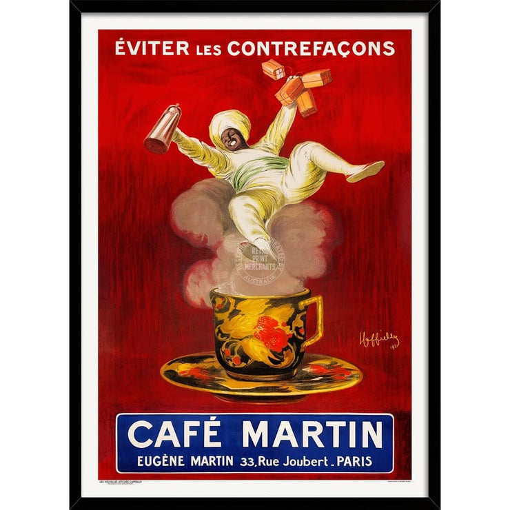 Café Martin | France A3 297 X 420Mm 11.7 16.5 Inches / Framed Print - Black Timber Art