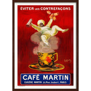 Café Martin | France A3 297 X 420Mm 11.7 16.5 Inches / Framed Print - Dark Oak Timber Art