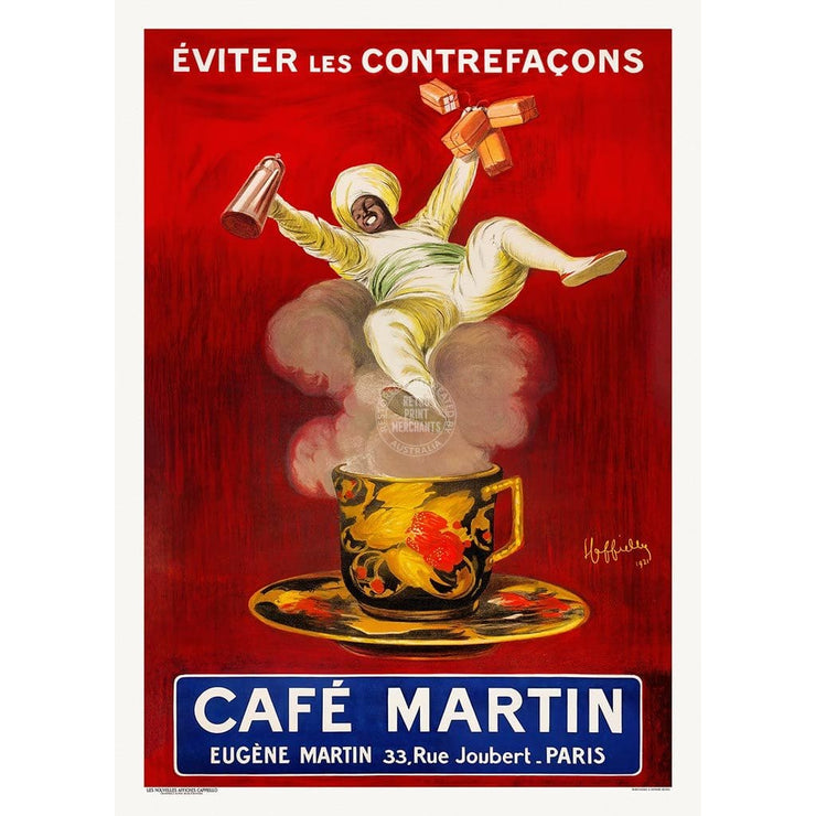 Café Martin | France A3 297 X 420Mm 11.7 16.5 Inches / Unframed Print Art