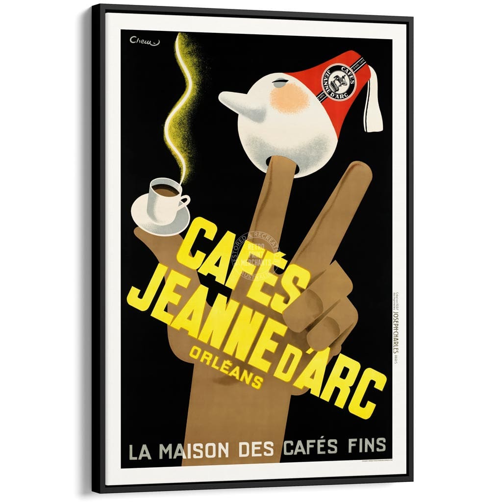 Cafés Jeanne D’arc Coffee | France A3 297 X 420Mm 11.7 16.5 Inches / Canvas Floating Frame: