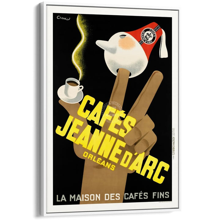 Cafés Jeanne D’arc Coffee | France A3 297 X 420Mm 11.7 16.5 Inches / Canvas Floating Frame: