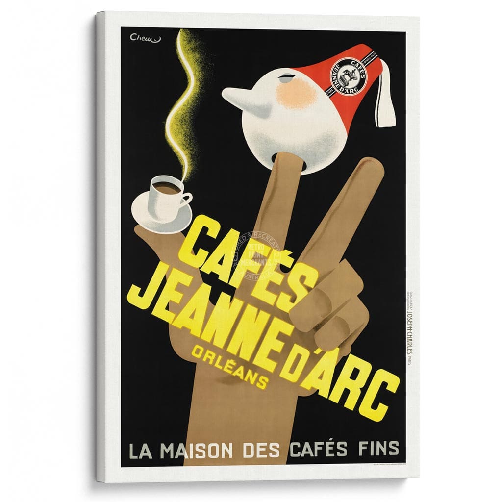 Cafés Jeanne D’arc Coffee | France A3 297 X 420Mm 11.7 16.5 Inches / Stretched Canvas Print Art