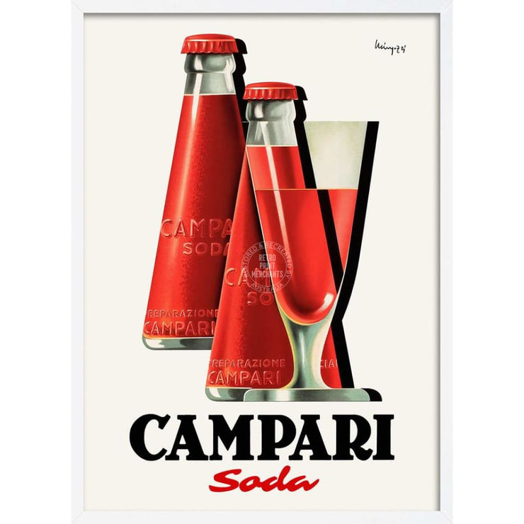 Campari Bottles & Glass | Italy 422Mm X 295Mm 16.6 11.6 A3 / White Print Art