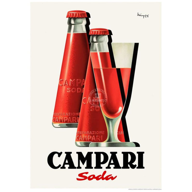 Campari Bottles & Glass | Italy 422Mm X 295Mm 16.6 11.6 A3 / Unframed Print Art