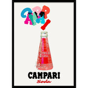 Campari Colourful Letters | Italy A3 297 X 420Mm 11.7 16.5 Inches / Framed Print - Black Timber Art