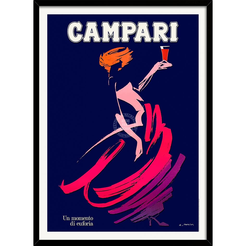 Campari Euphoria | Italy A4 210 X 297Mm 8.3 11.7 Inches / Framed Print: Black Timber Print Art