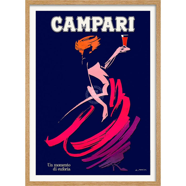 Campari Euphoria | Italy A4 210 X 297Mm 8.3 11.7 Inches / Framed Print: Natural Oak Timber Print Art