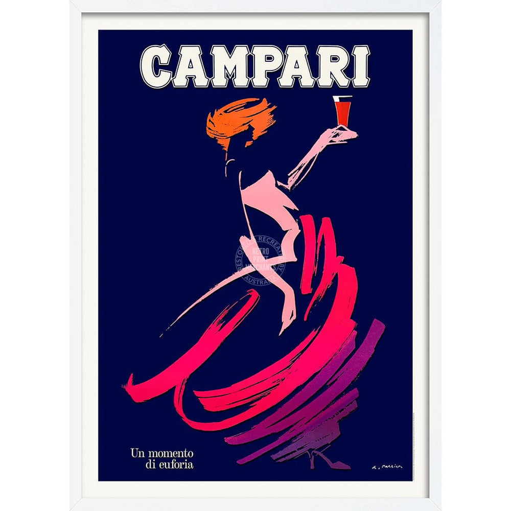 Campari Euphoria | Italy A4 210 X 297Mm 8.3 11.7 Inches / Framed Print: White Timber Print Art