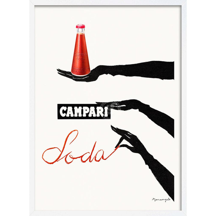 Campari Hands 1960S | Italy A3 297 X 420Mm 11.7 16.5 Inches / Framed Print: White Timber Print Art