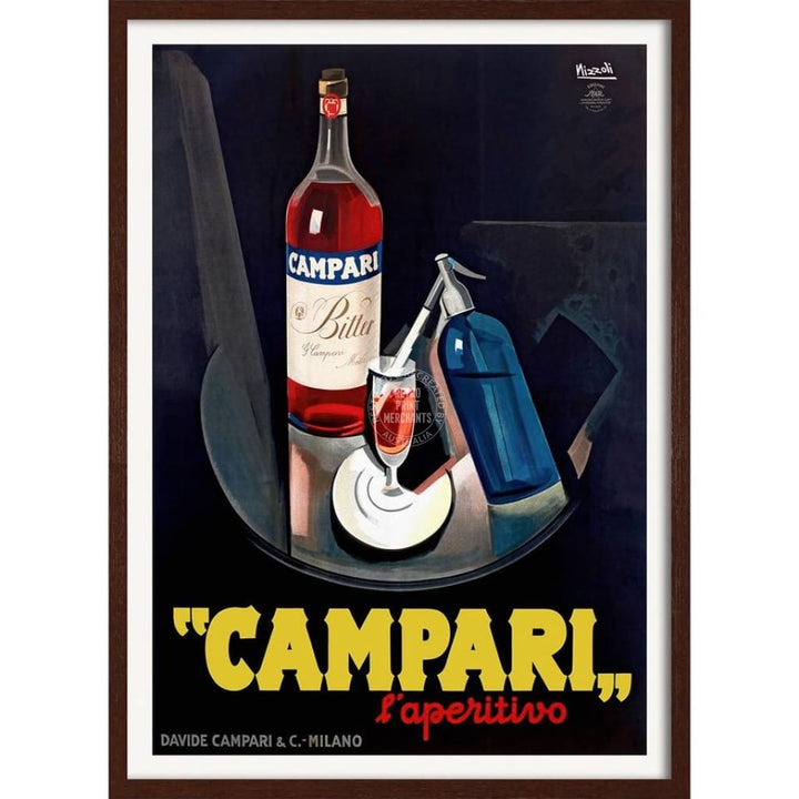 Campari Laperitivo 1926 | Italy 422Mm X 295Mm 16.6 11.6 A3 / Dark Oak Print Art