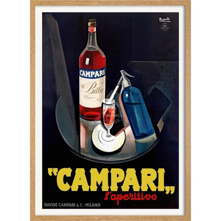 Campari Laperitivo 1926 | Italy 422Mm X 295Mm 16.6 11.6 A3 / Natural Oak Print Art