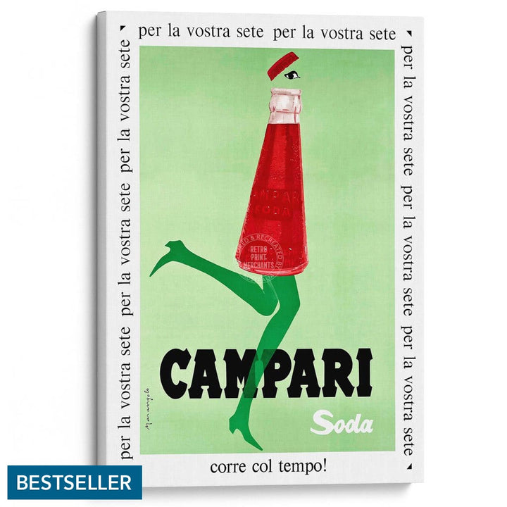 Campari Soda 1968 | Italy A4 210 X 297Mm 8.3 11.7 Inches / Stretched Canvas Print Art