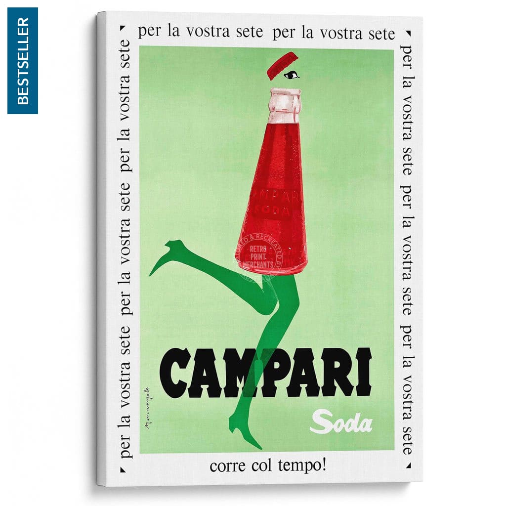Campari Soda 1968 | Italy A4 210 X 297Mm 8.3 11.7 Inches / Stretched Canvas Print Art