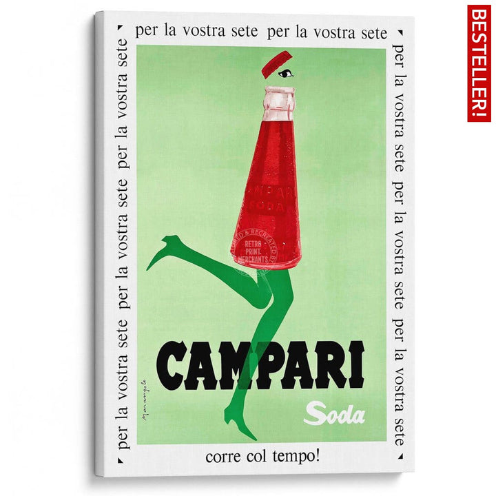 Campari Soda 1968 | Italy A4 210 X 297Mm 8.3 11.7 Inches / Stretched Canvas Print Art