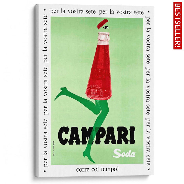 Campari Soda 1968 | Italy A4 210 X 297Mm 8.3 11.7 Inches / Stretched Canvas Print Art