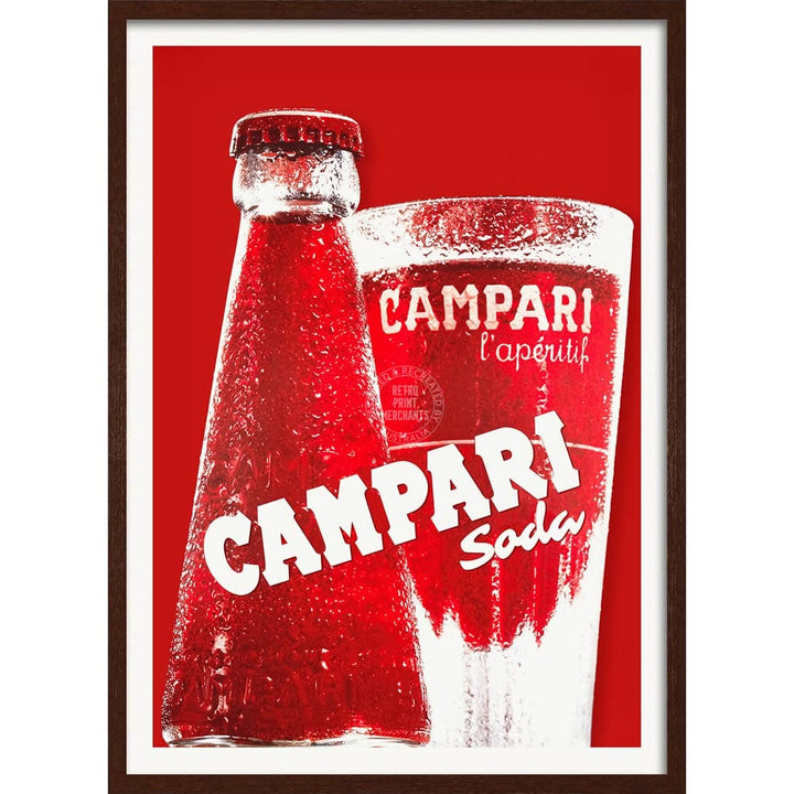 Campari Soda Red | Italy A4 210 X 297Mm 8.3 11.7 Inches / Framed Print: Chocolate Oak Timber Print
