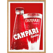 Campari Soda Red | Italy A4 210 X 297Mm 8.3 11.7 Inches / Framed Print: Natural Oak Timber Print Art