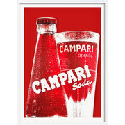 Campari Soda Red | Italy A4 210 X 297Mm 8.3 11.7 Inches / Framed Print: White Timber Print Art