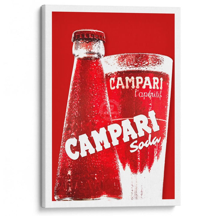 Campari Soda Red | Italy A3 297 X 420Mm 11.7 16.5 Inches / Stretched Canvas Print Art